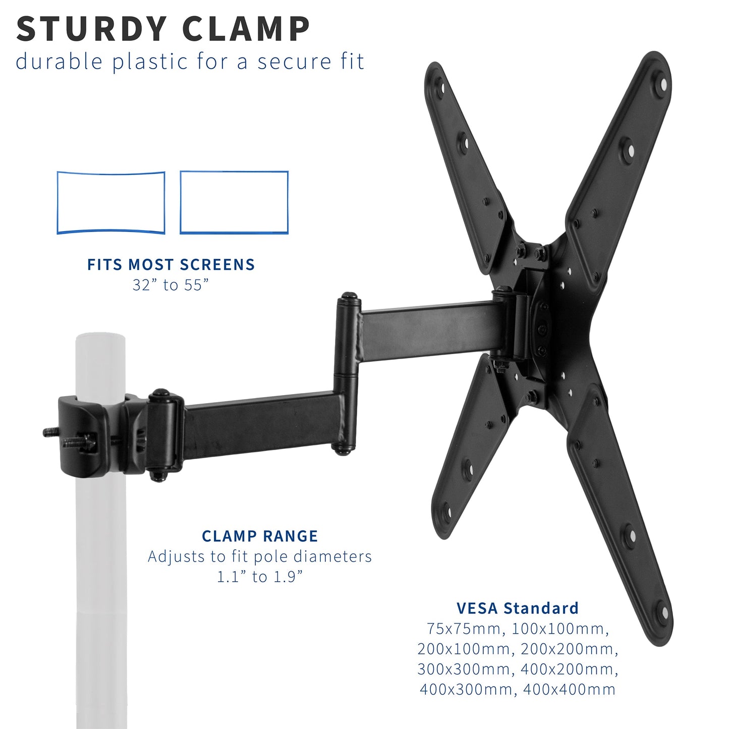 TV Pole Mount Arm (extendable) for 32" to 55" TVs