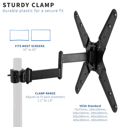 TV Pole Mount Arm (extendable) for 32" to 55" TVs