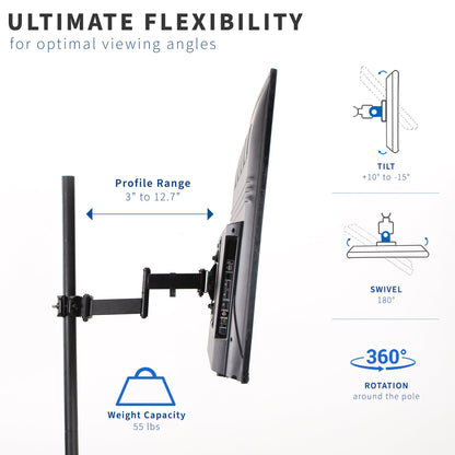 TV Pole Mount Arm (extendable) for 32" to 55" TVs