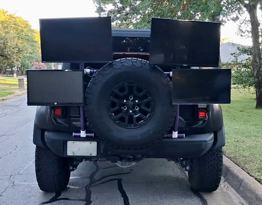 MVT Trail Edition mounted to a Jeep rear tire mount with four TVs